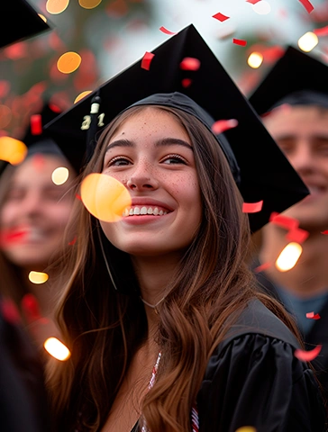 Universitaria feliz por el día de su graduación