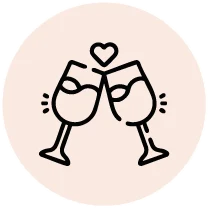 Icono que muestra un brindis a modo de relajación