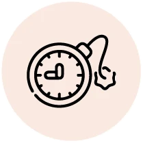 Icono de un reloj con una mecha de bomba en ignición